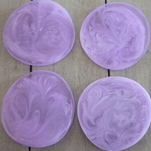 Set Of 4 Elegant Purple Swirl Coasters